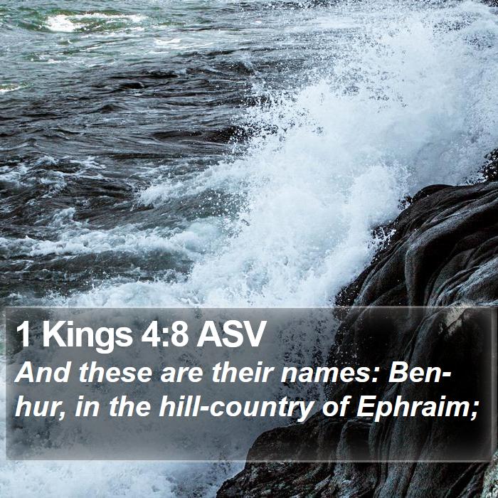 1 Kings 4:8 ASV Bible Study