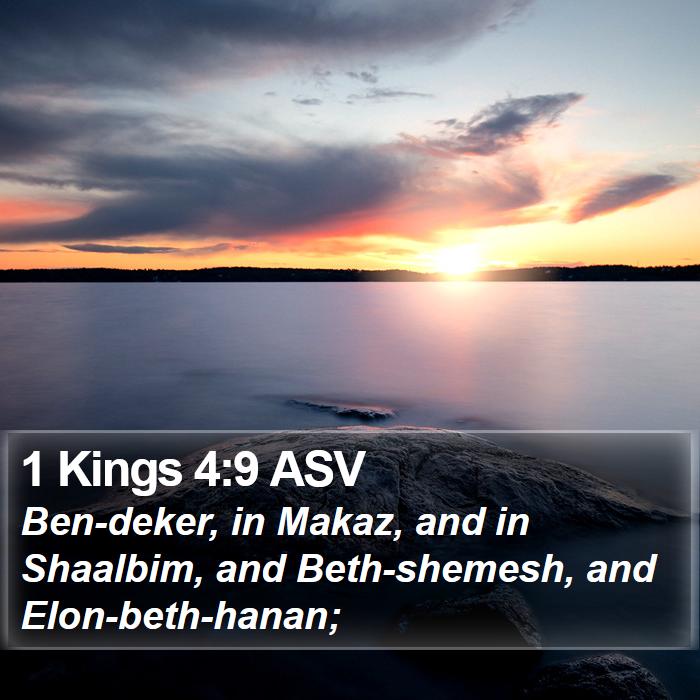 1 Kings 4:9 ASV Bible Study