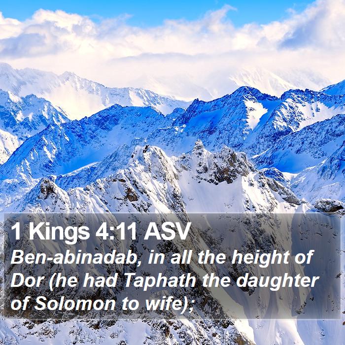 1 Kings 4:11 ASV Bible Study