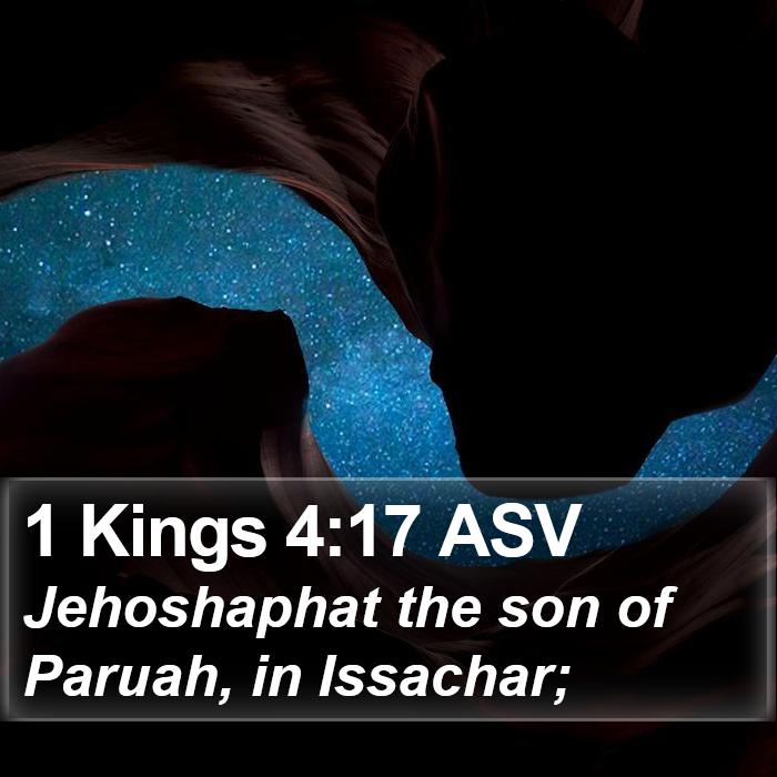 1 Kings 4:17 ASV Bible Study