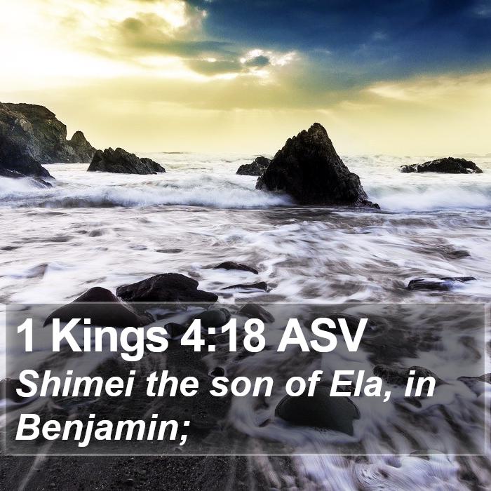 1 Kings 4:18 ASV Bible Study