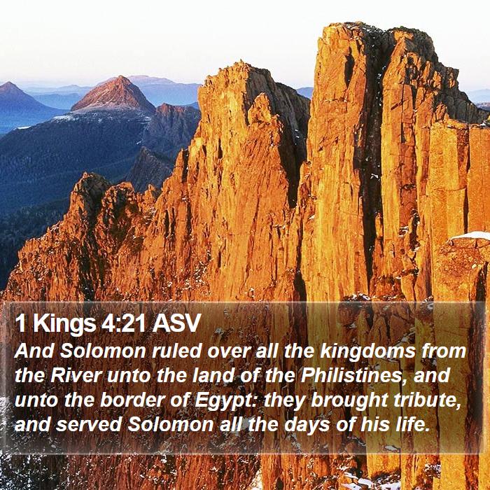 1 Kings 4:21 ASV Bible Study