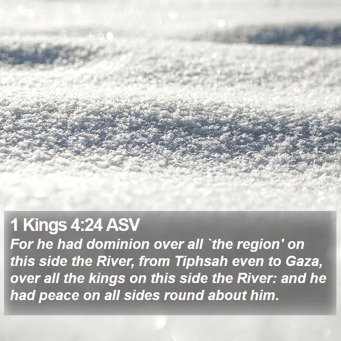 1 Kings 4:24 ASV Bible Study