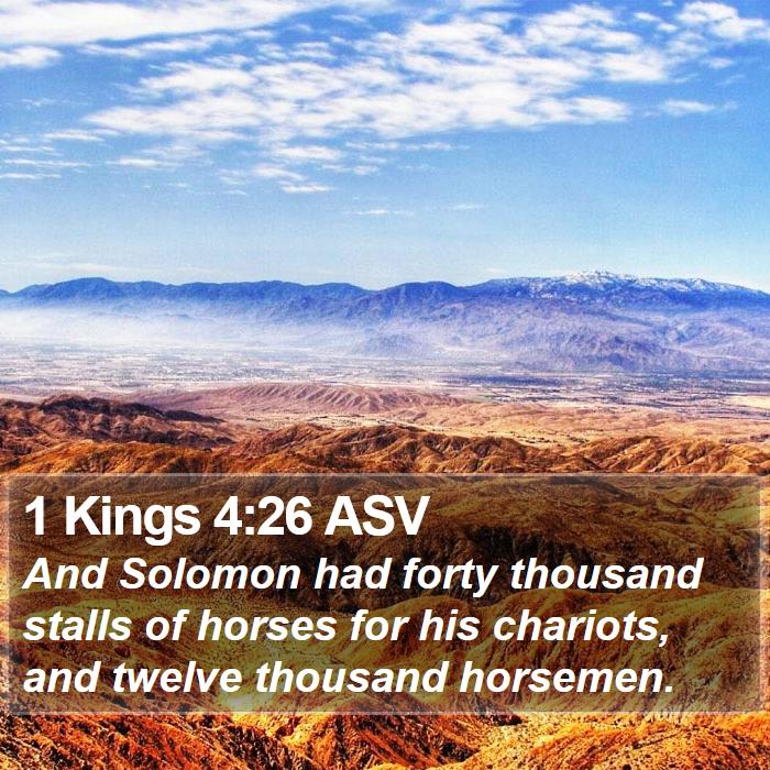 1 Kings 4:26 ASV Bible Study