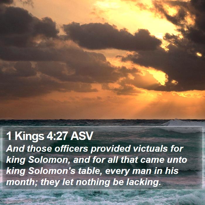 1 Kings 4:27 ASV Bible Study