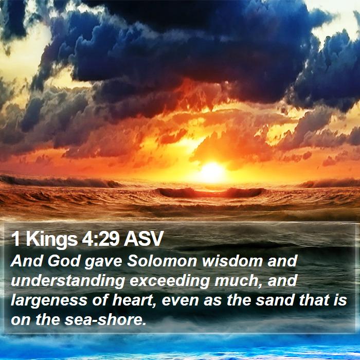 1 Kings 4:29 ASV Bible Study