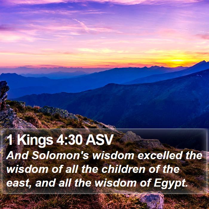 1 Kings 4:30 ASV Bible Study