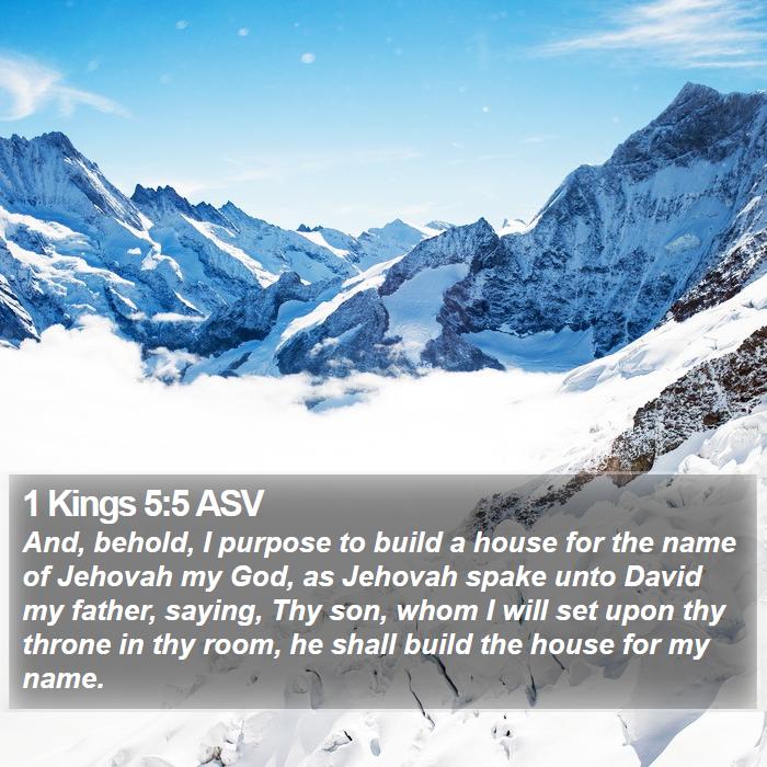 1 Kings 5:5 ASV Bible Study