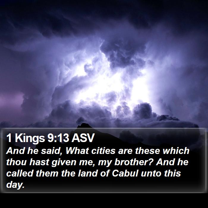 1 Kings 9:13 ASV Bible Study