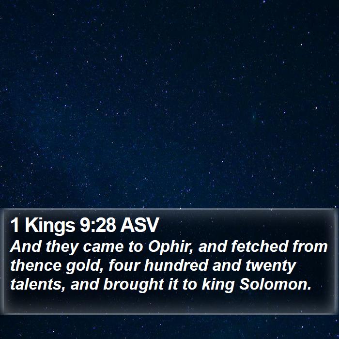 1 Kings 9:28 ASV Bible Study