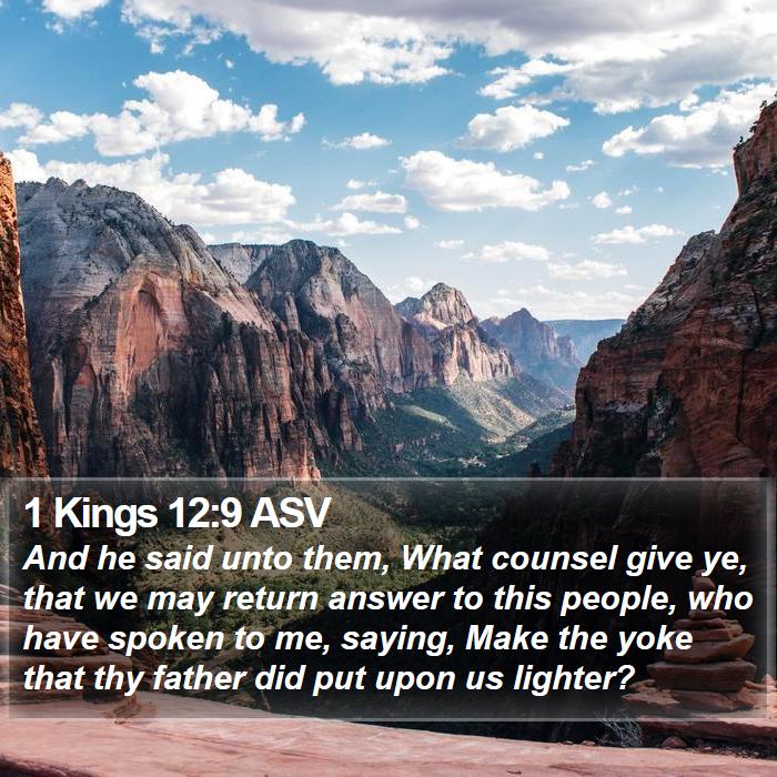 1 Kings 12:9 ASV Bible Study