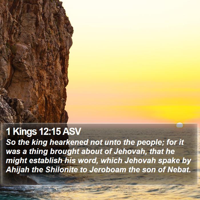 1 Kings 12:15 ASV Bible Study