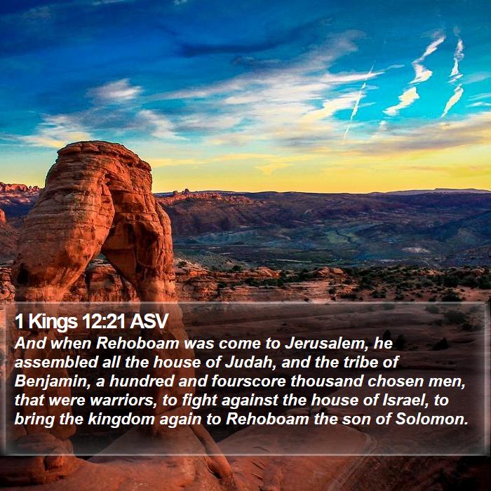 1 Kings 12:21 ASV Bible Study