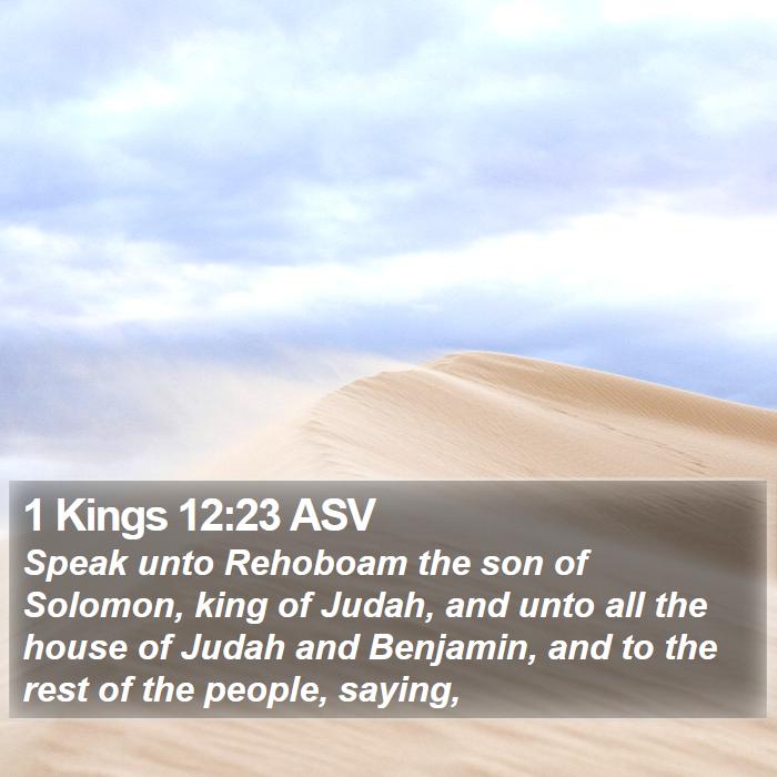 1 Kings 12:23 ASV Bible Study