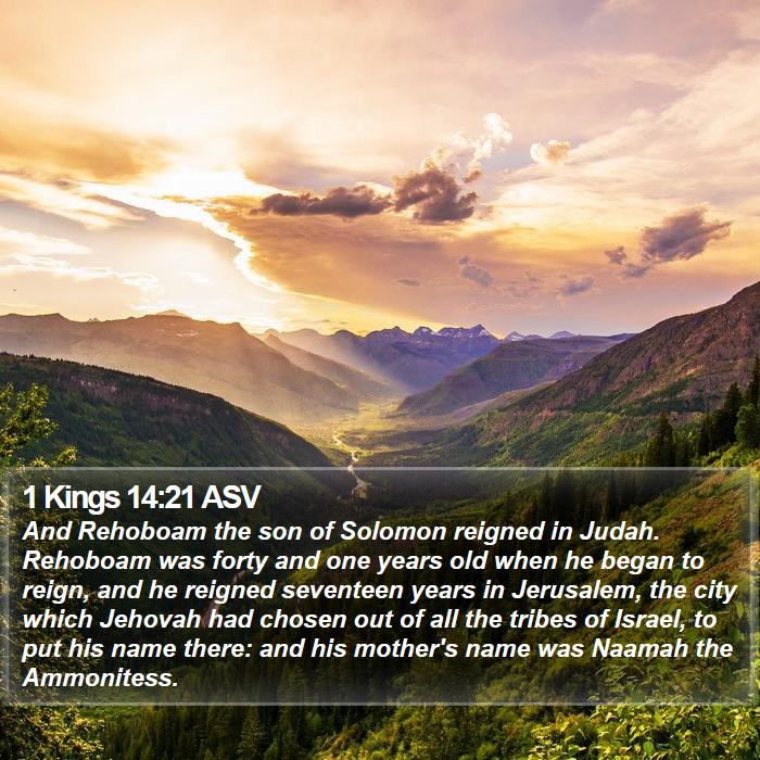 1 Kings 14:21 ASV Bible Study