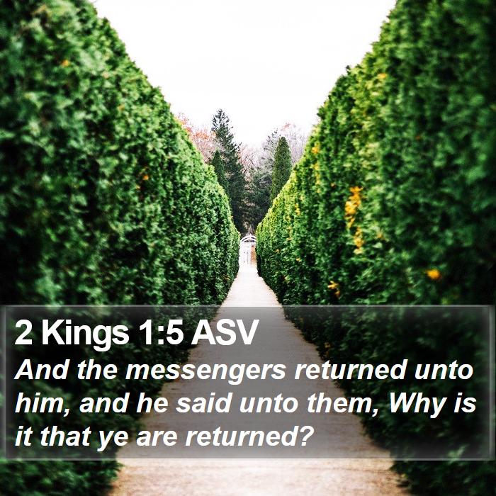 2 Kings 1:5 ASV Bible Study