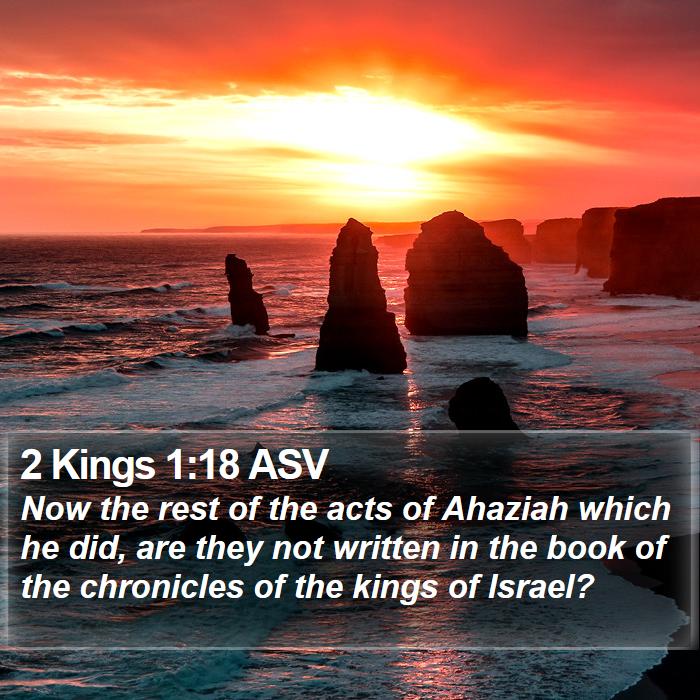 2 Kings 1:18 ASV Bible Study