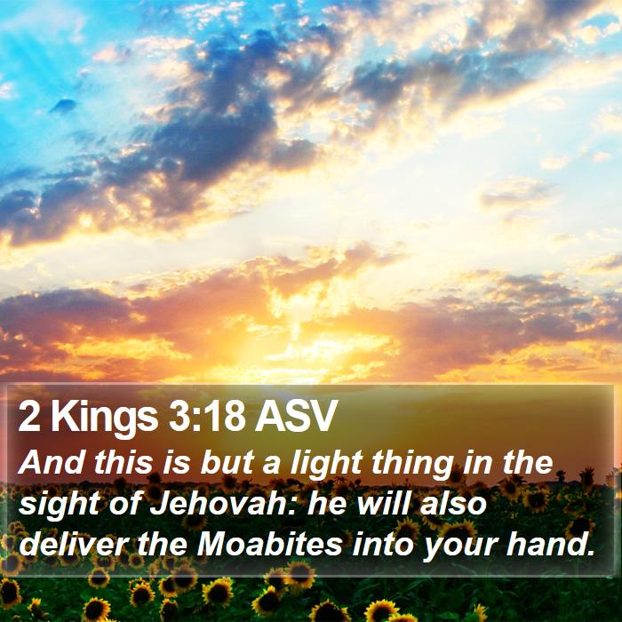 2 Kings 3:18 ASV Bible Study