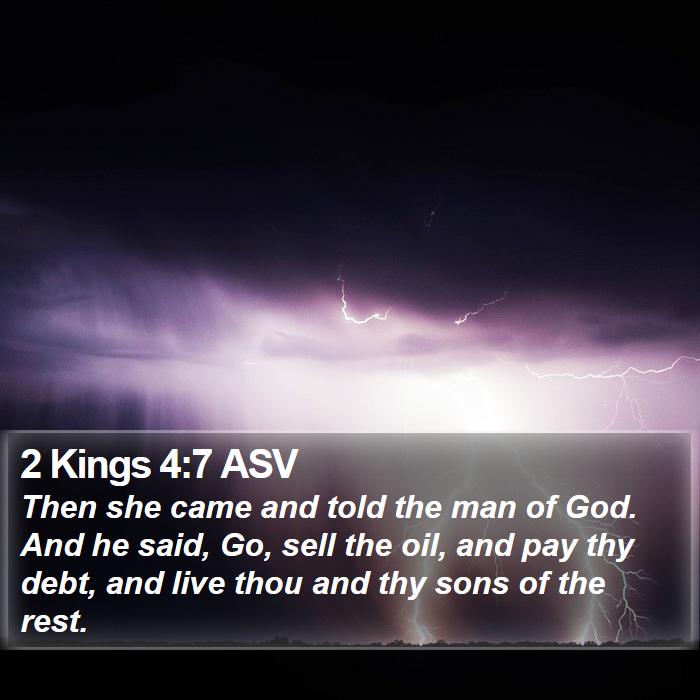 2 Kings 4:7 ASV Bible Study