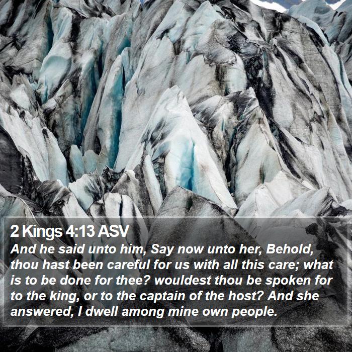 2 Kings 4:13 ASV Bible Study