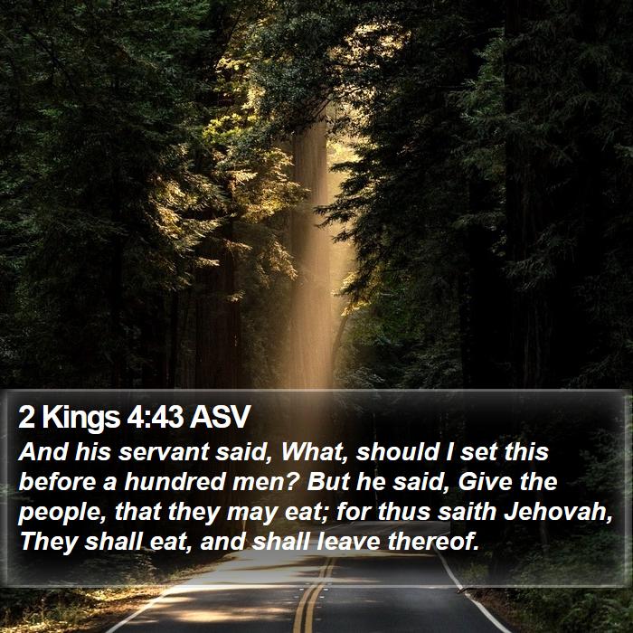 2 Kings 4:43 ASV Bible Study