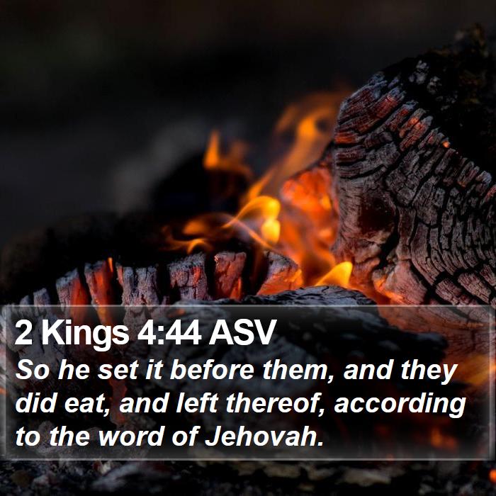 2 Kings 4:44 ASV Bible Study