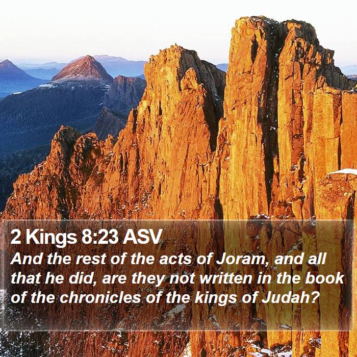 2 Kings 8:23 ASV Bible Study