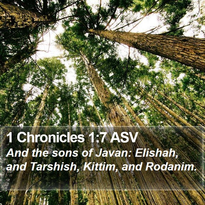 1 Chronicles 1:7 ASV Bible Study