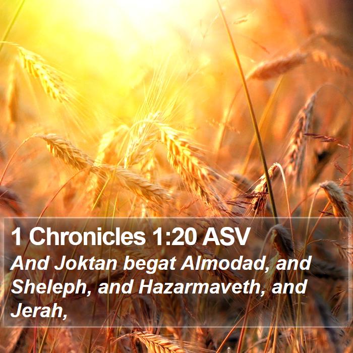 1 Chronicles 1:20 ASV Bible Study