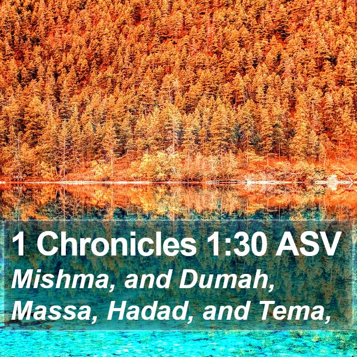 1 Chronicles 1:30 ASV Bible Study