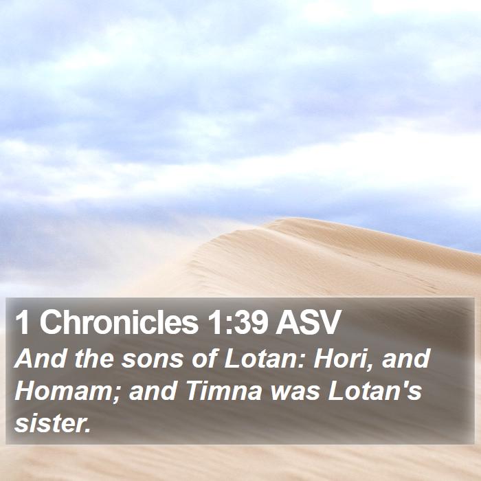 1 Chronicles 1:39 ASV Bible Study