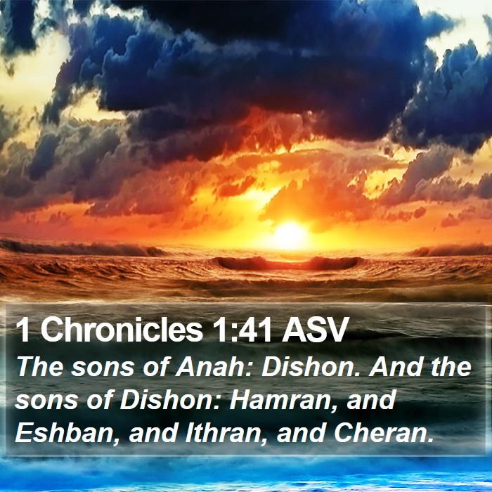 1 Chronicles 1:41 ASV Bible Study