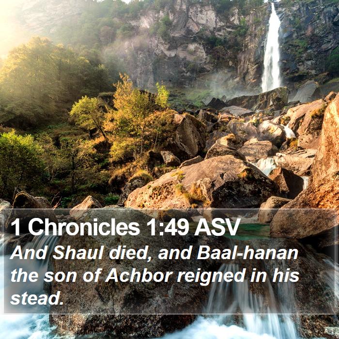 1 Chronicles 1:49 ASV Bible Study