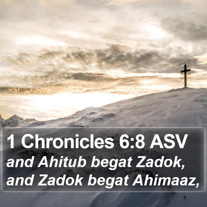 1 Chronicles 6:8 ASV Bible Study