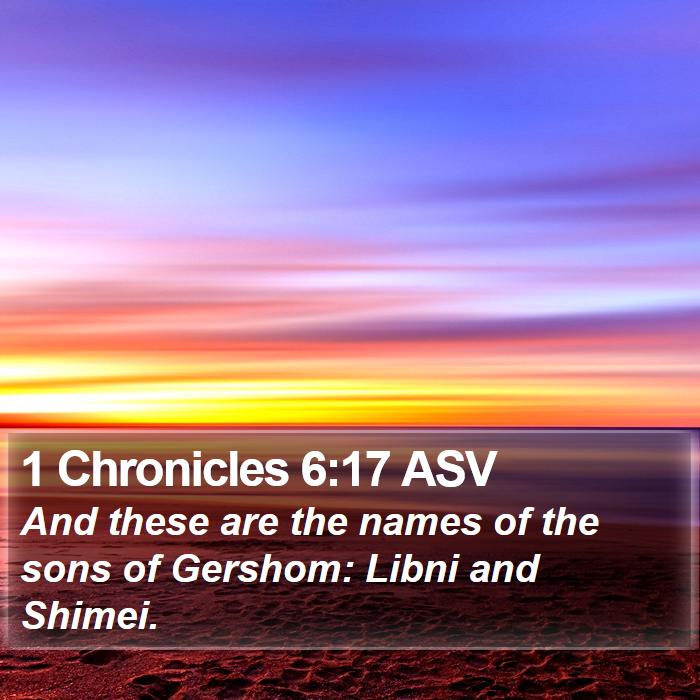 1 Chronicles 6:17 ASV Bible Study