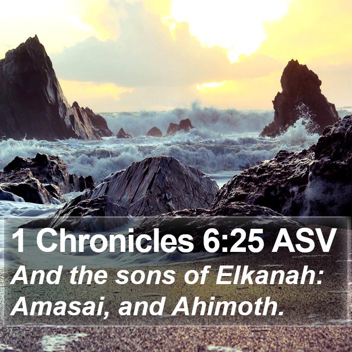 1 Chronicles 6:25 ASV Bible Study