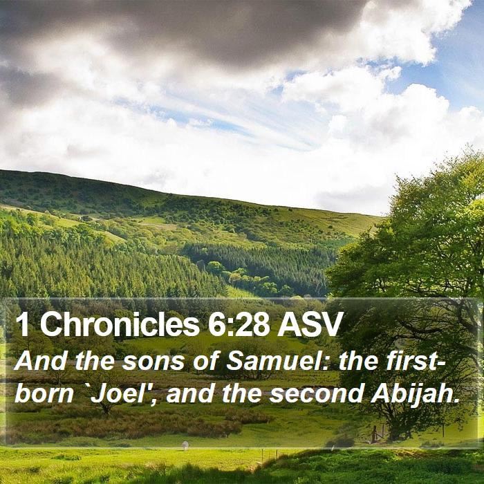 1 Chronicles 6:28 ASV Bible Study