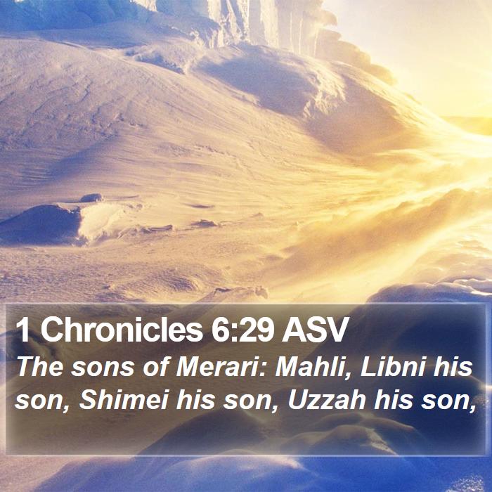 1 Chronicles 6:29 ASV Bible Study