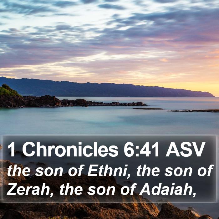 1 Chronicles 6:41 ASV Bible Study