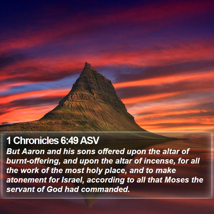 1 Chronicles 6:49 ASV Bible Study