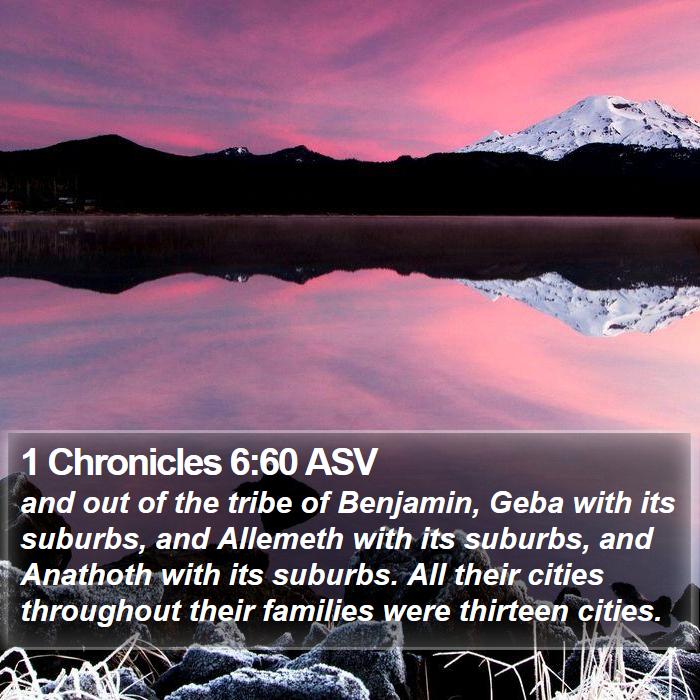 1 Chronicles 6:60 ASV Bible Study