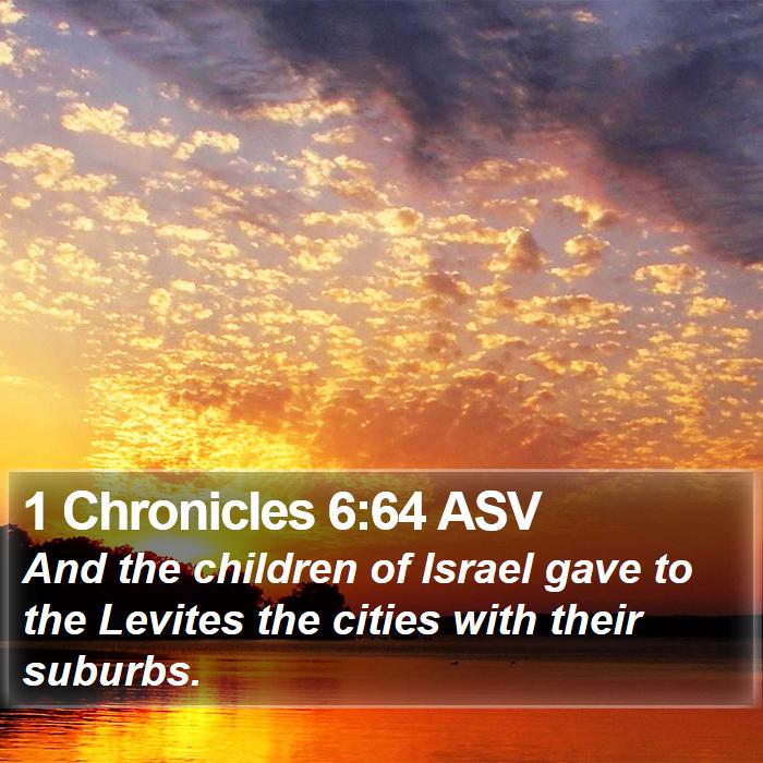 1 Chronicles 6:64 ASV Bible Study