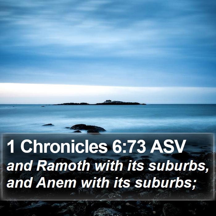 1 Chronicles 6:73 ASV Bible Study