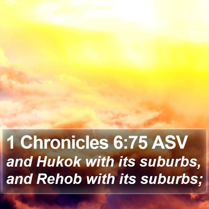 1 Chronicles 6:75 ASV Bible Study