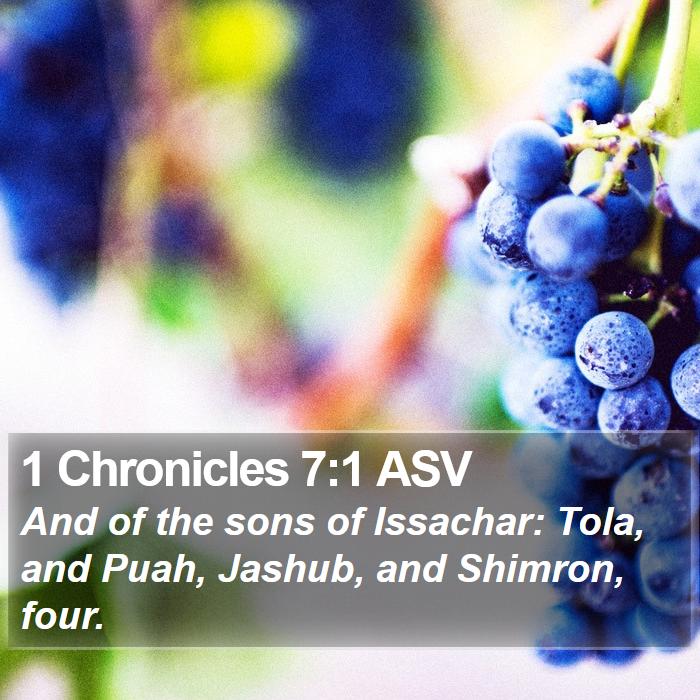 1 Chronicles 7:1 ASV Bible Study