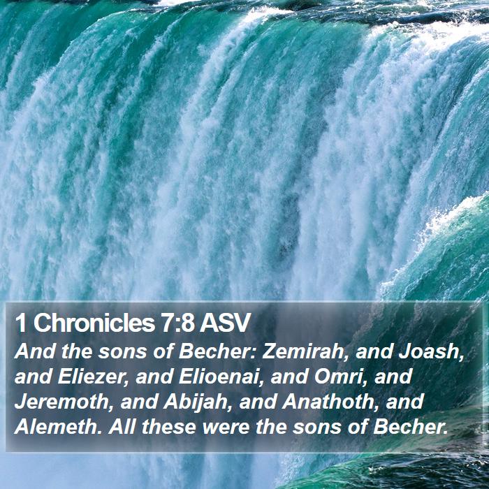 1 Chronicles 7:8 ASV Bible Study