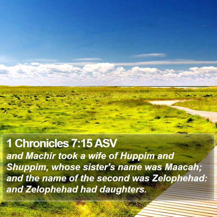 1 Chronicles 7:15 ASV Bible Study