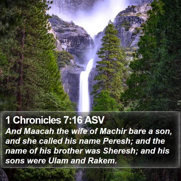 1 Chronicles 7:16 ASV Bible Study