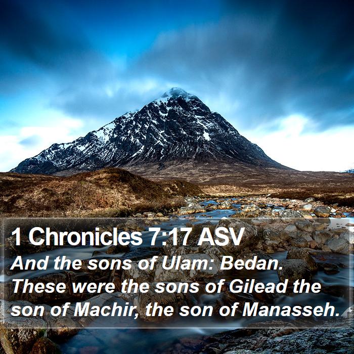 1 Chronicles 7:17 ASV Bible Study