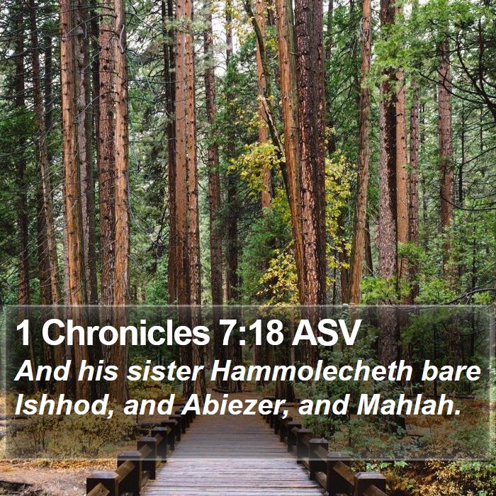 1 Chronicles 7:18 ASV Bible Study